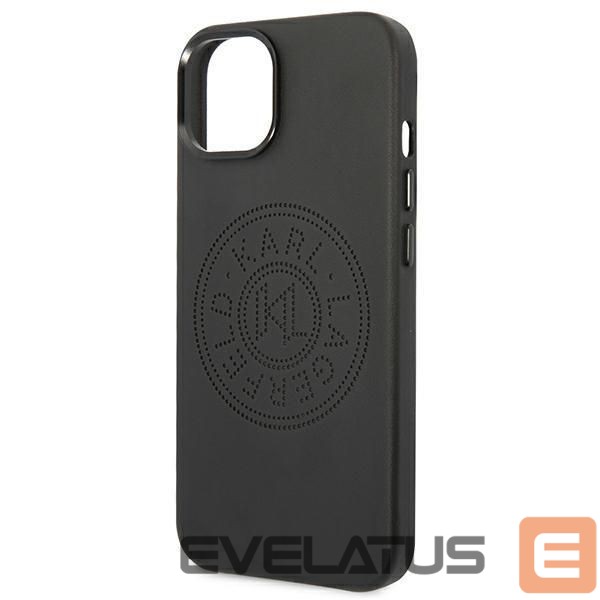 Nugarėlės dėklai Karl Lagerfeld Karl Lagerfeld Leather Perforated Logo Case for iPhone 14 Plus - Black