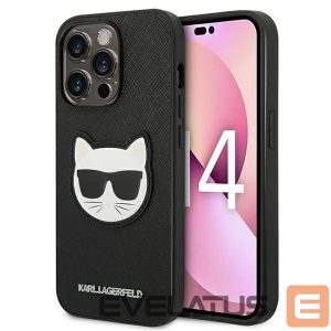 Nugarėlės dėklai Karl Lagerfeld  Karl Lagerfeld KLHCP14XSAPCHK iPhone 14 Pro Max 6,7" hardcase czarny/black Saffiano Choupette Head Patch 