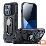 Nugarėlės dėklai Joyroom  Joyroom Dual Hinge case for iPhone 14 Pro armored case with a stand and a ring holder black 