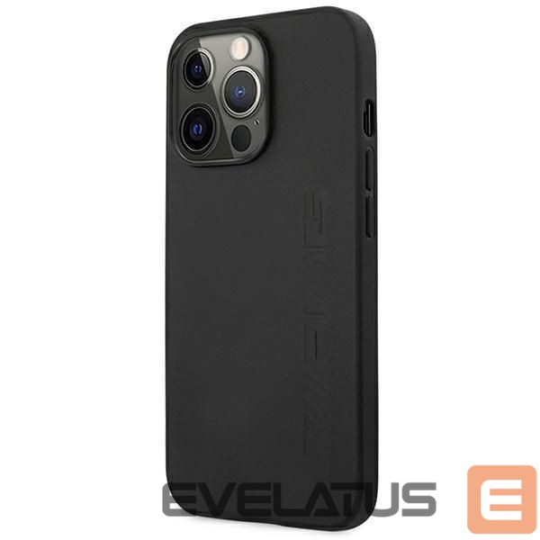 Nugarėlės dėklai Mercedes-Benz AMG AMHCP14LDOLBK iPhone 14 Pro 6.1 "black / black hardcase Leather Hot Stamped