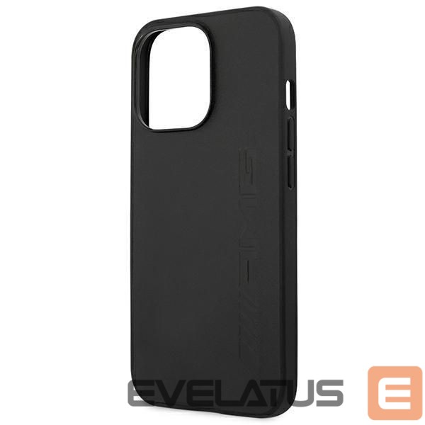 Nugarėlės dėklai Mercedes-Benz AMG AMHCP14LDOLBK iPhone 14 Pro 6.1 "black / black hardcase Leather Hot Stamped