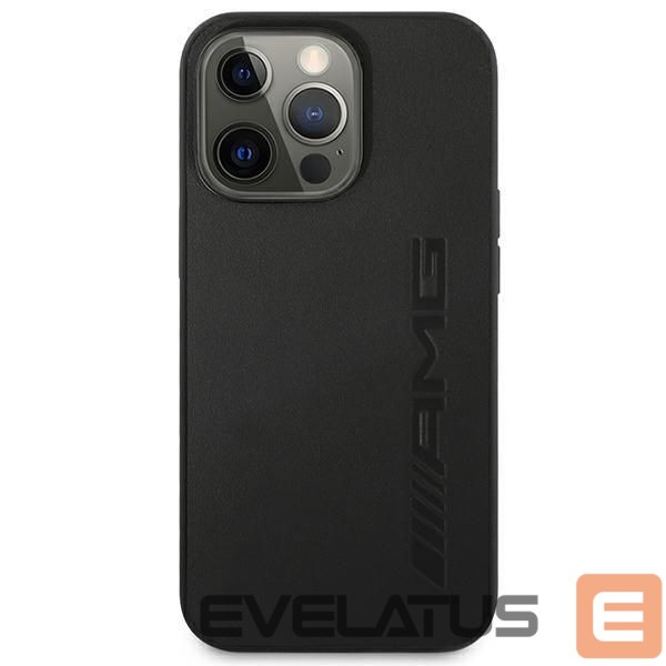 Nugarėlės dėklai Mercedes-Benz AMG AMHCP14LDOLBK iPhone 14 Pro 6.1 "black / black hardcase Leather Hot Stamped