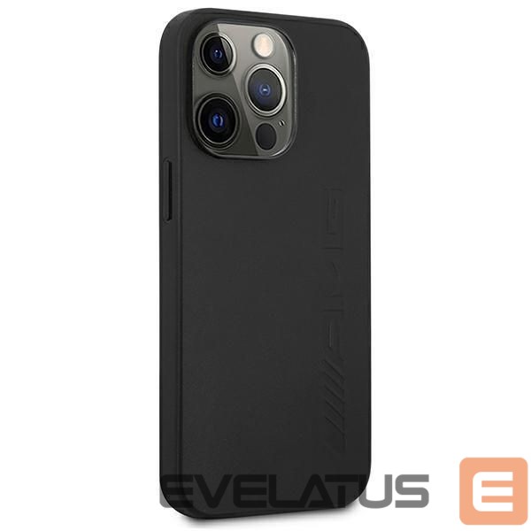 Nugarėlės dėklai Mercedes-Benz AMG AMHCP14LDOLBK iPhone 14 Pro 6.1 "black / black hardcase Leather Hot Stamped