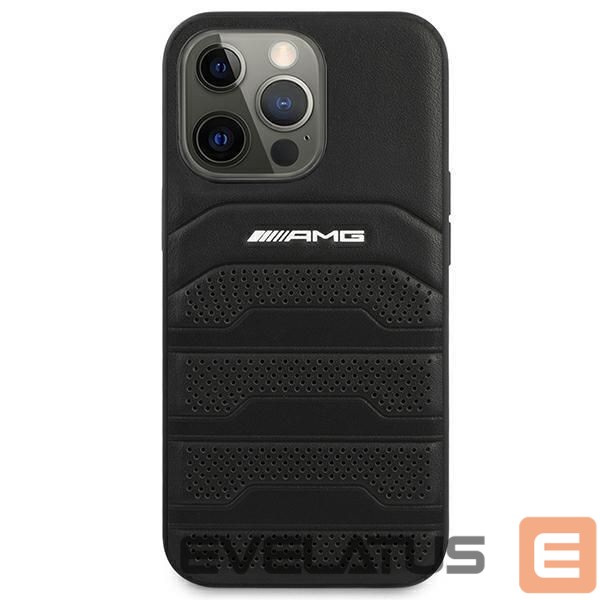 Nugarėlės dėklai Mercedes-Benz AMG AMHCP14LGSEBK iPhone 14 Pro 6.1 "black / black hardcase Leather Debossed Lines