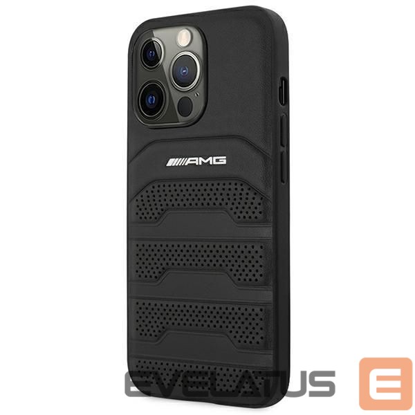 Nugarėlės dėklai Mercedes-Benz AMG AMHCP14LGSEBK iPhone 14 Pro 6.1 "black / black hardcase Leather Debossed Lines