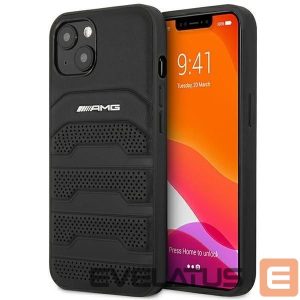 Nugarėlės dėklai Mercedes-Benz  AMG AMHCP14MGSEBK iPhone 14 Plus 6,7 "black / black hardcase Leather Debossed Lines 
