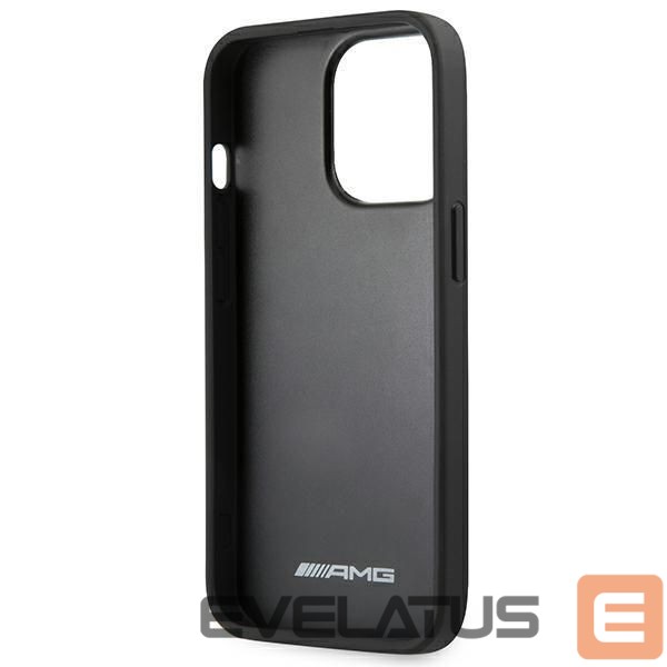 Nugarėlės dėklai Mercedes-Benz AMG AMHCP14XGSEBK iPhone 14 Pro Max 6,7 "black / black hardcase Leather Debossed Lines