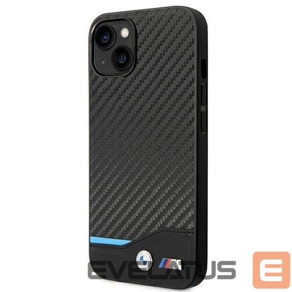 Nugarėlės dėklai BMW Case BMW BMHCP14M22NBCK iPhone 14 Plus 6.7 "black / black Leather Carbon