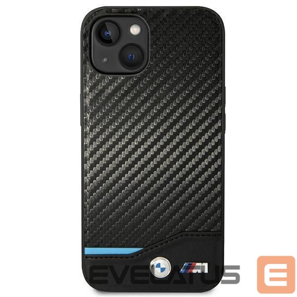 Nugarėlės dėklai BMW Case BMW BMHCP14M22NBCK iPhone 14 Plus 6.7 "black / black Leather Carbon