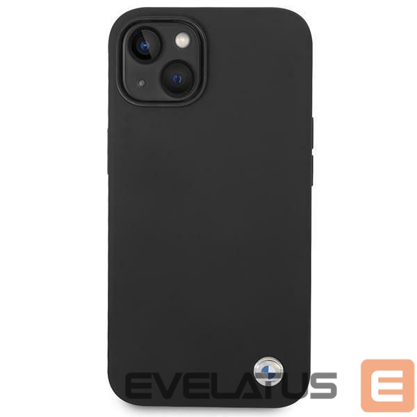 Nugarėlės dėklai BMW Case BMW BMHCP14MSILBK iPhone 14 Plus 6.7" black/black Silicone Metal Logo