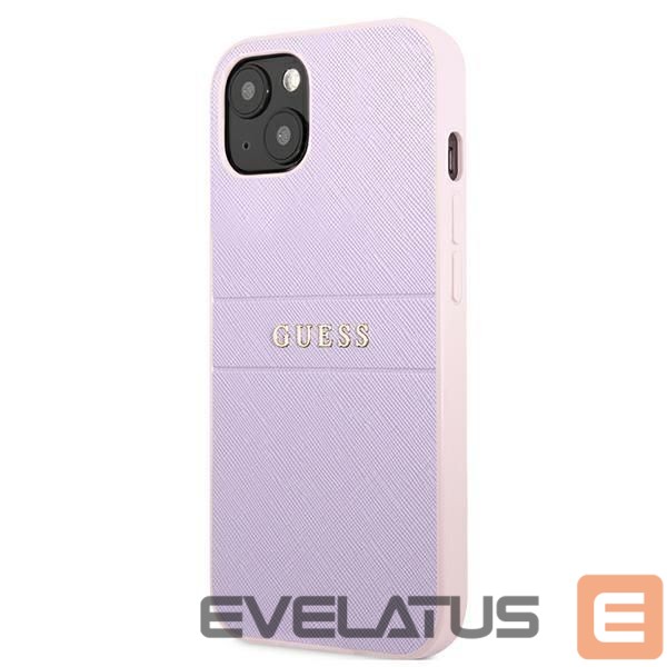 Nugarėlės dėklai Guess Guess GUHCP13SPSASBPU iPhone 13 mini 5,4 "purple / purple Saffiano Hot Stamp & Metal Logo