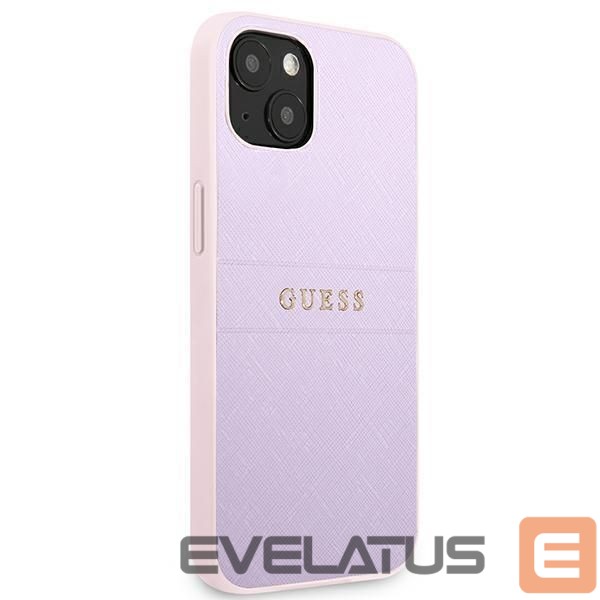 Nugarėlės dėklai Guess Guess GUHCP13SPSASBPU iPhone 13 mini 5,4 "purple / purple Saffiano Hot Stamp & Metal Logo
