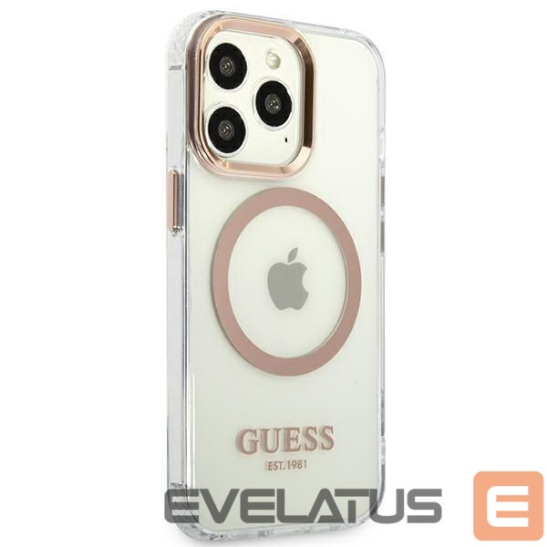 Nugarėlės dėklai Guess Guess GUHMP13XHTRMD iPhone 13 Pro Max 6.7 "gold / gold hard case Metal Outline Magsafe