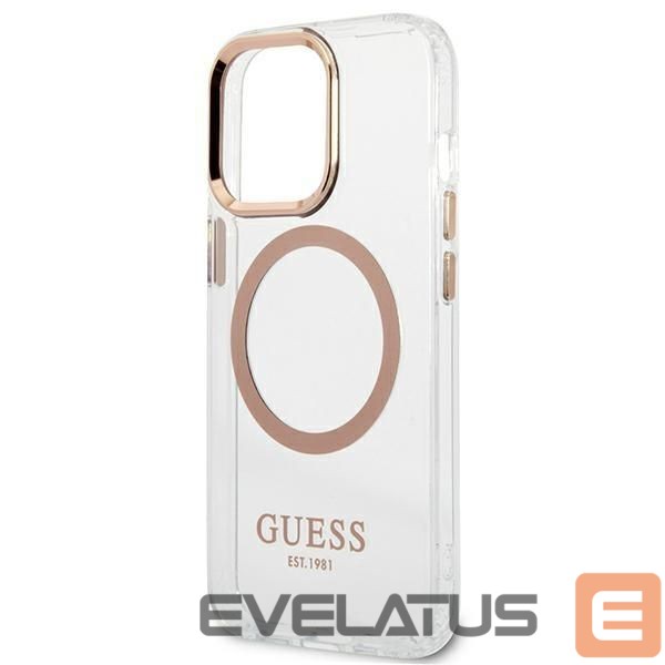 Nugarėlės dėklai Guess Guess GUHMP13XHTRMD iPhone 13 Pro Max 6.7 "gold / gold hard case Metal Outline Magsafe