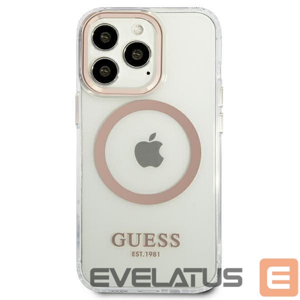Nugarėlės dėklai Guess Guess GUHMP13XHTRMD iPhone 13 Pro Max 6.7 "gold / gold hard case Metal Outline Magsafe