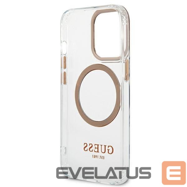 Nugarėlės dėklai Guess Guess GUHMP13XHTRMD iPhone 13 Pro Max 6.7 "gold / gold hard case Metal Outline Magsafe