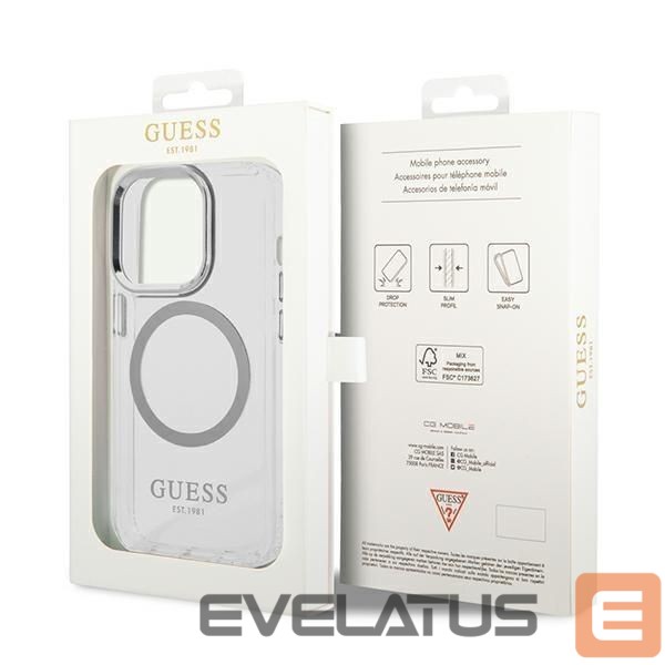 Nugarėlės dėklai Guess Silver || Transparent