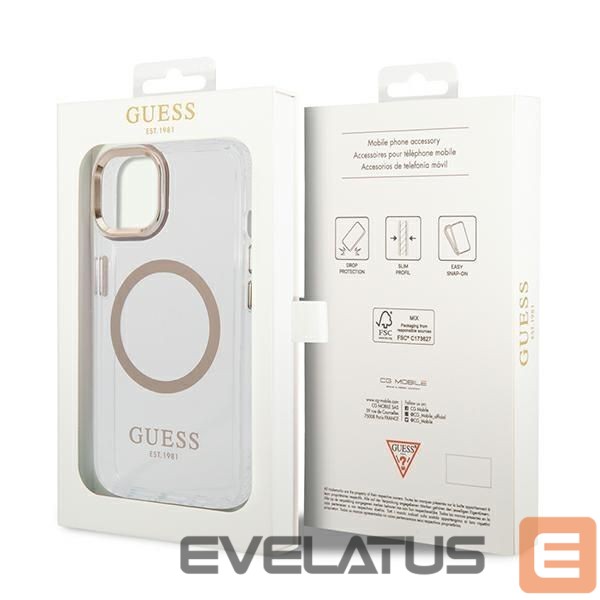 Nugarėlės dėklai Guess Gold || Transparent