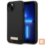 Nugarėlės dėklai Guess  Guess GUHMP14MSBPLK iPhone 14 Plus 6.7" black/black hard case Silicone Logo Plate MagSafe 