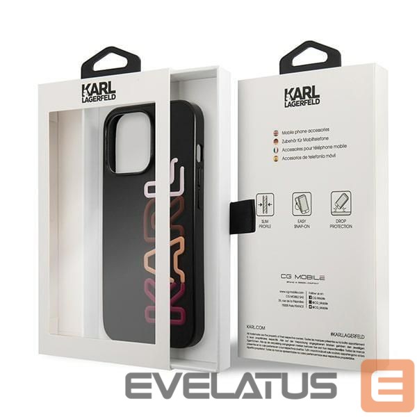 Nugarėlės dėklai Karl Lagerfeld Karl Lagerfeld Multipink Brand Case for iPhone 13 Pro / iPhone 13 - Black