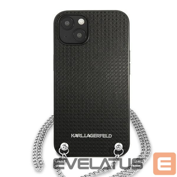 Nugarėlės dėklai Karl Lagerfeld Karl Lagerfeld KLHCP13SPMK iPhone 13 mini 5,4 "hardcase black / black Leather Textured and Chain