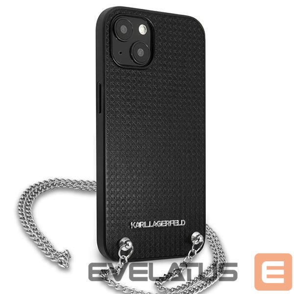 Nugarėlės dėklai Karl Lagerfeld Karl Lagerfeld KLHCP13SPMK iPhone 13 mini 5,4 "hardcase black / black Leather Textured and Chain
