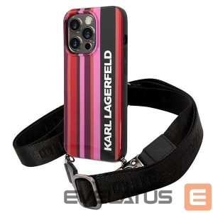Nugarėlės dėklai Karl Lagerfeld  Karl Lagerfeld Color Stripes Strap Case for iPhone 14 Pro - Pink 