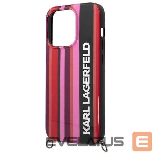 Nugarėlės dėklai Karl Lagerfeld Karl Lagerfeld Color Stripes Strap Case for iPhone 14 Pro - Pink