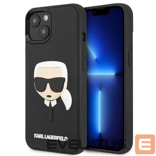 Nugarėlės dėklai Karl Lagerfeld Karl Lagerfeld KLHCP14MKH3DBK iPhone 14 Plus 6.7 "black / black hardcase 3D Rubber Karl's Head