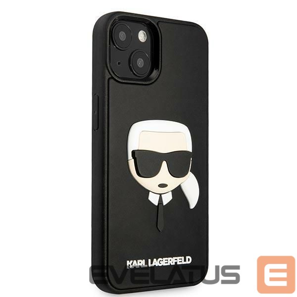 Nugarėlės dėklai Karl Lagerfeld Karl Lagerfeld KLHCP14MKH3DBK iPhone 14 Plus 6.7 "black / black hardcase 3D Rubber Karl's Head