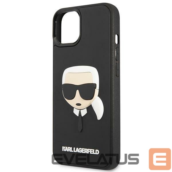 Nugarėlės dėklai Karl Lagerfeld Karl Lagerfeld KLHCP14MKH3DBK iPhone 14 Plus 6.7 "black / black hardcase 3D Rubber Karl's Head