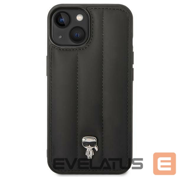 Nugarėlės dėklai Karl Lagerfeld Karl Lagerfeld Puffy Ikonik Pin Case for iPhone 14 Plus - Black
