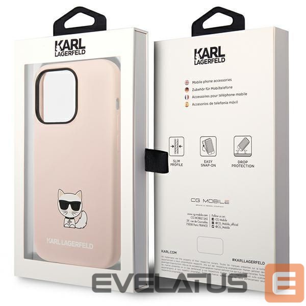 Nugarėlės dėklai Karl Lagerfeld Karl Lagerfeld KLHCP14XSLCTPI iPhone 14 Pro Max 6.7 "hardcase light pink / light pink Silicone Choupette Body