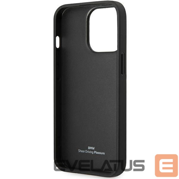Nugarėlės dėklai BMW Case BMW BMHCP14L22RBDK iPhone 14 Pro 6.1" black/black hardcase Leather Blue Dots