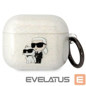 Nugarėlės dėklai Karl Lagerfeld  Karl Lagerfeld KLA3HNKCTGT Airpods 3 cover transparent Gliter Karl&Choupette 