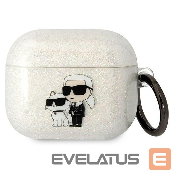 Nugarėlės dėklai Karl Lagerfeld Karl Lagerfeld KLA3HNKCTGT Airpods 3 cover transparent Gliter Karl&Choupette