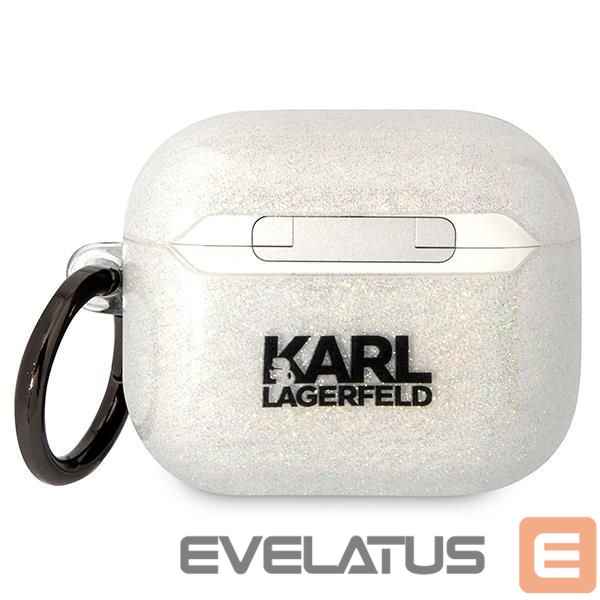 Nugarėlės dėklai Karl Lagerfeld Karl Lagerfeld KLA3HNKCTGT Airpods 3 cover transparent Gliter Karl&Choupette