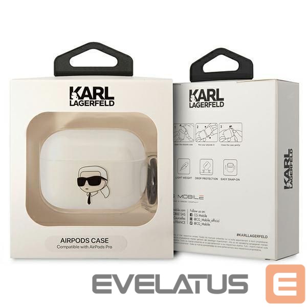 Nugarėlės dėklai Karl Lagerfeld Karl Lagerfeld KLAPHNIKTCT AirPods Pro cover transparent Karl`s Head