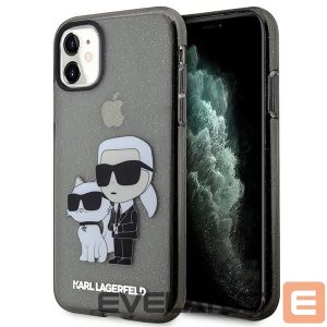 Nugarėlės dėklai Karl Lagerfeld  Karl Lagerfeld KLHCN61HNKCTGK iPhone 11 / Xr 6.1" black/black hardcase Gliter Karl&Choupette 