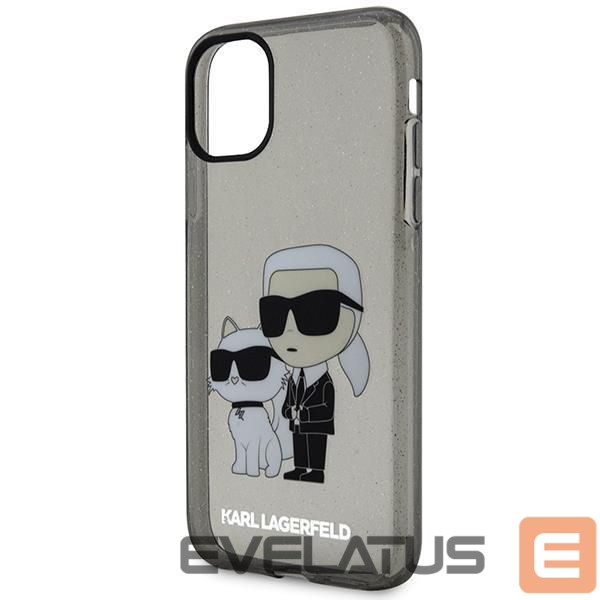 Nugarėlės dėklai Karl Lagerfeld Karl Lagerfeld KLHCN61HNKCTGK iPhone 11 / Xr 6.1" black/black hardcase Gliter Karl&Choupette