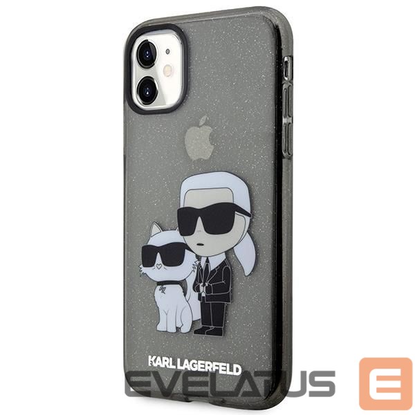 Nugarėlės dėklai Karl Lagerfeld Karl Lagerfeld KLHCN61HNKCTGK iPhone 11 / Xr 6.1" black/black hardcase Gliter Karl&Choupette