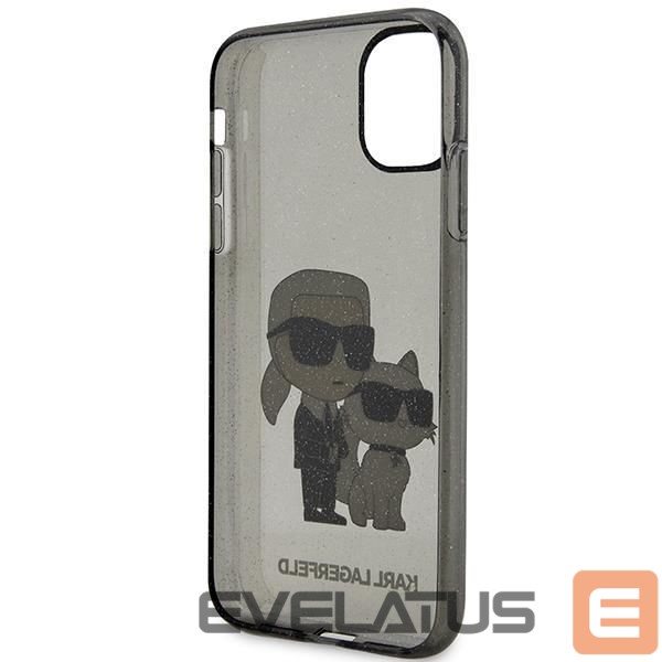 Nugarėlės dėklai Karl Lagerfeld Karl Lagerfeld KLHCN61HNKCTGK iPhone 11 / Xr 6.1" black/black hardcase Gliter Karl&Choupette