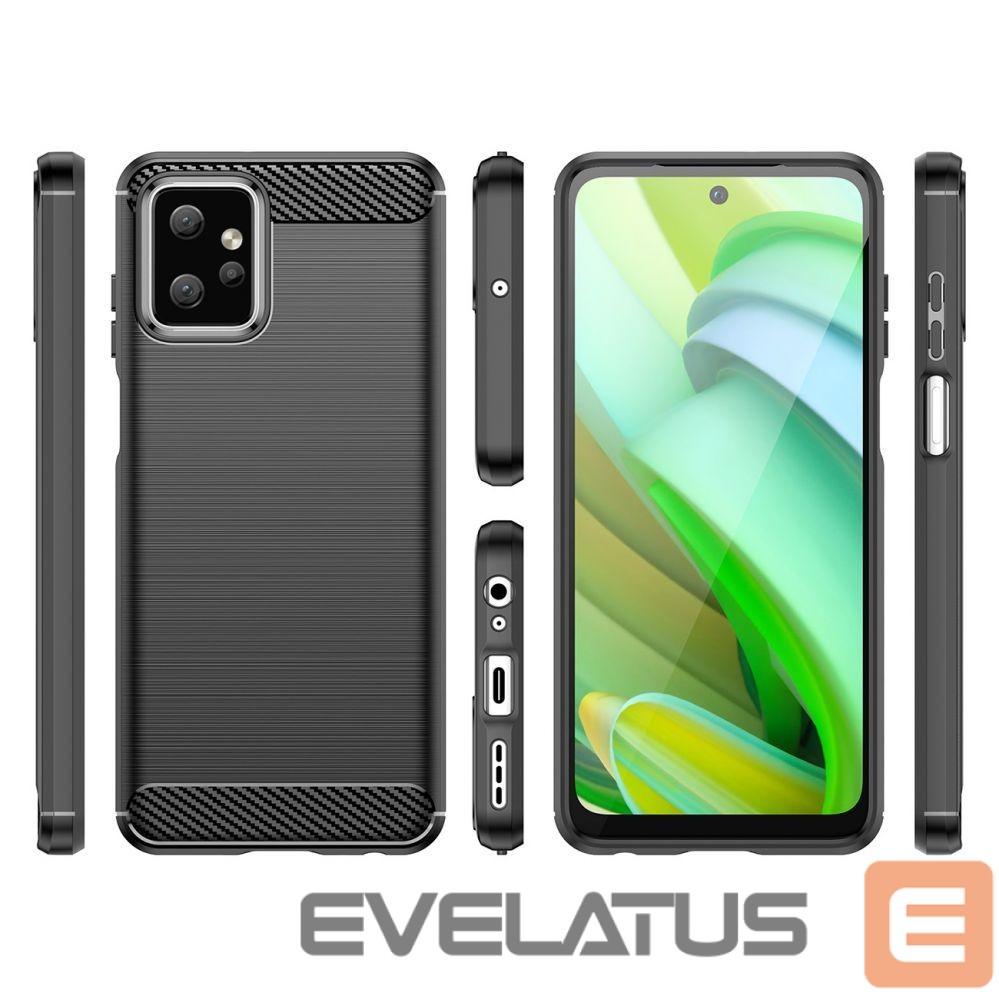 Nugarėlės dėklai Hurtel Carbon Case for Motorola Moto G Power 2023 flexible silicone carbon cover black