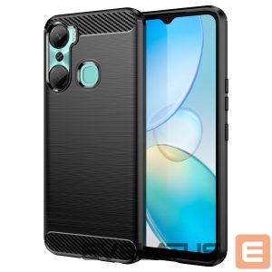 Nugarėlės dėklai Hurtel  Carbon Case case for Infinix Hot 12 Pro flexible silicone carbon cover black 