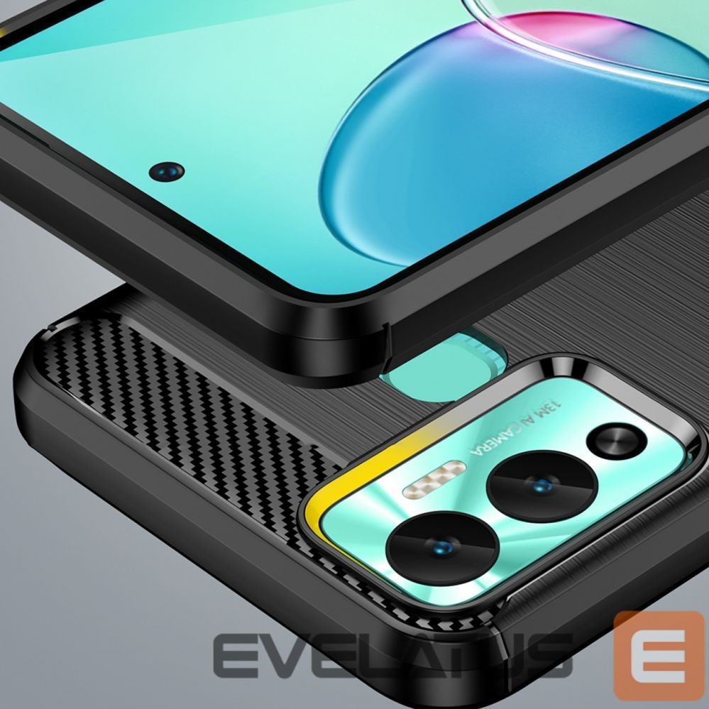 Nugarėlės dėklai Hurtel Carbon Case case for Infinix Hot 12 Play NFC / Hot 12 Play flexible silicone carbon cover black