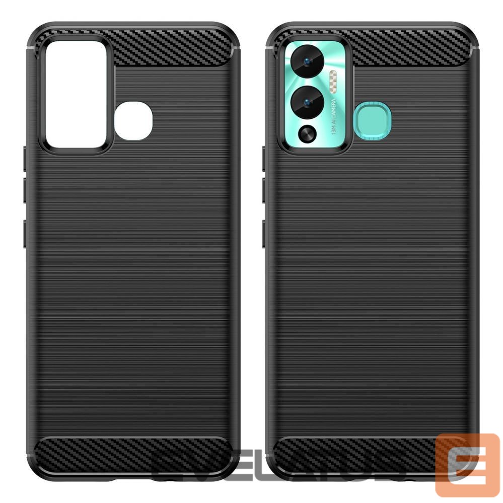 Nugarėlės dėklai Hurtel Carbon Case case for Infinix Hot 12 Play NFC / Hot 12 Play flexible silicone carbon cover black