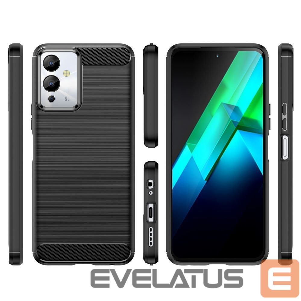 Nugarėlės dėklai Hurtel Carbon Case case for Infinix Note 12i flexible silicone carbon cover black