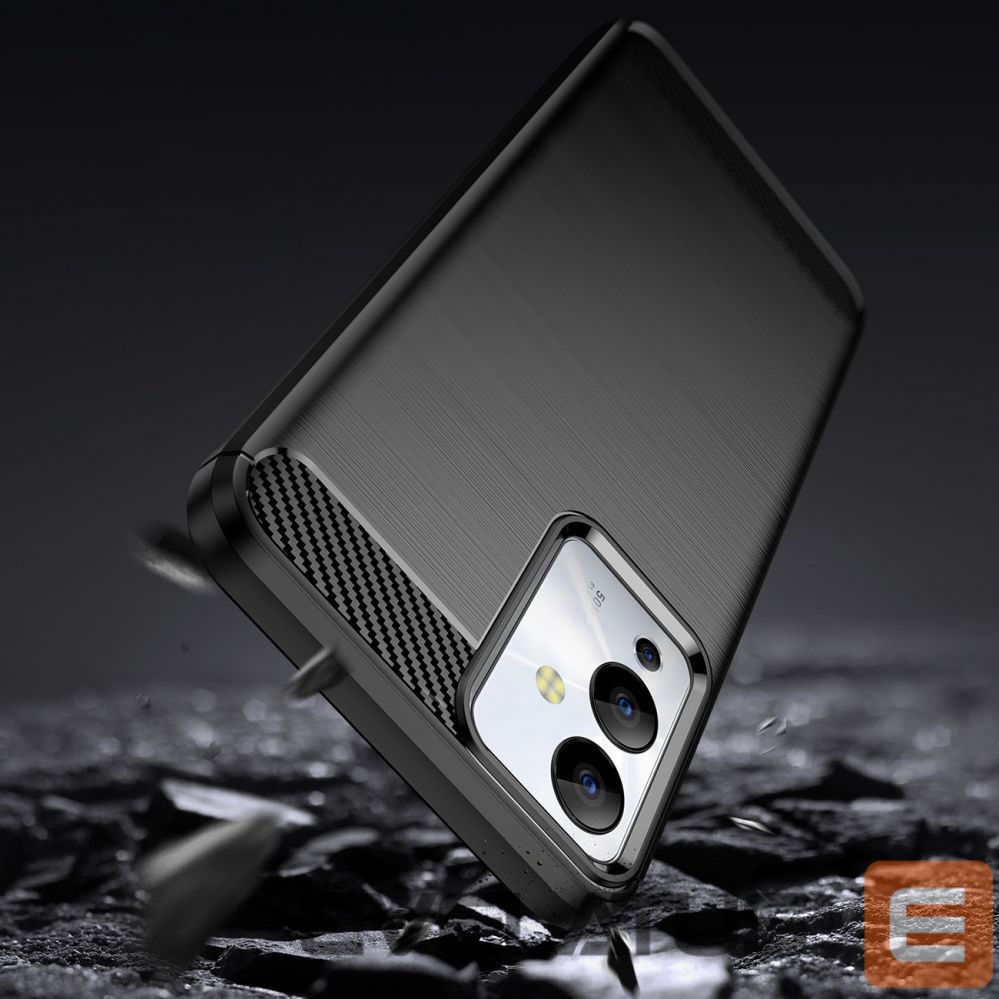 Nugarėlės dėklai Hurtel Carbon Case case for Infinix Note 12i flexible silicone carbon cover black