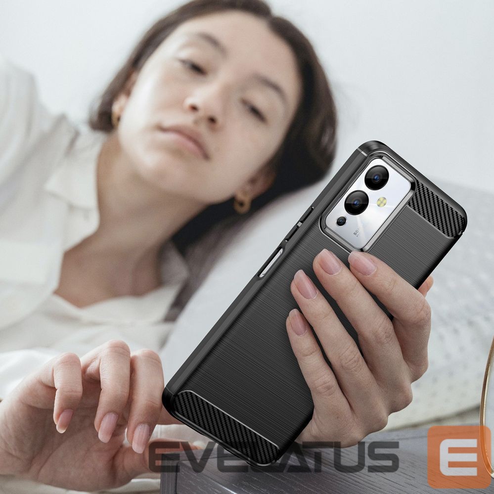 Nugarėlės dėklai Hurtel Carbon Case case for Infinix Note 12i flexible silicone carbon cover black