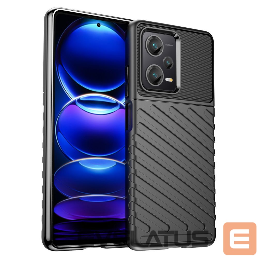 Nugarėlės dėklai Hurtel Thunder Case case for Xiaomi Redmi Note 12 Pro+ silicone armor case black